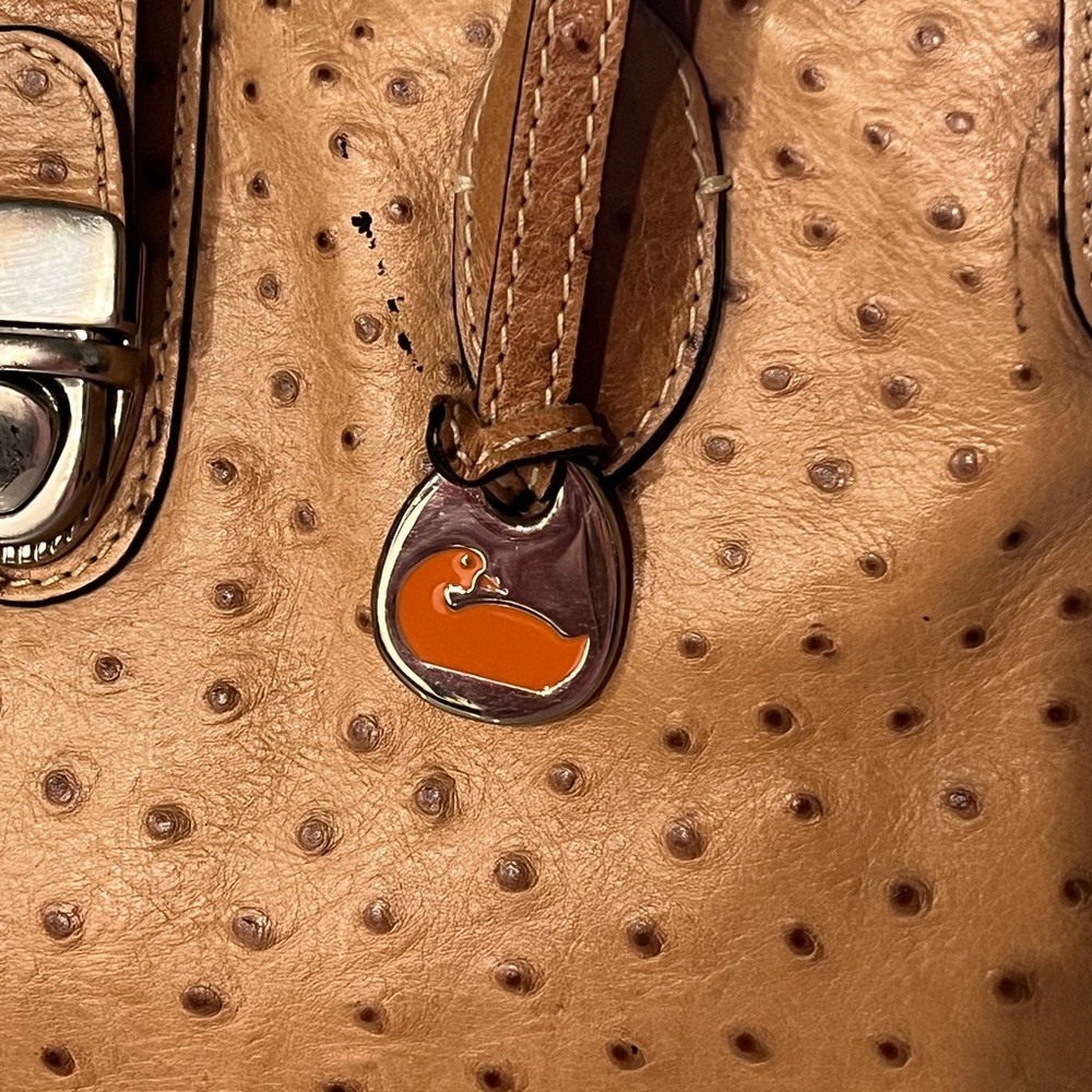 Dooney & Bourke Ostrich Leather Satchel. - Picture 3 of 13